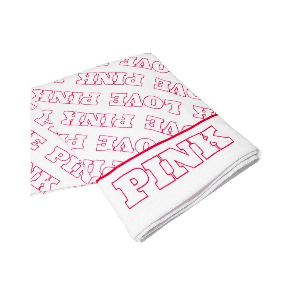 New Victoria's Secret PINK White and Pink Towel